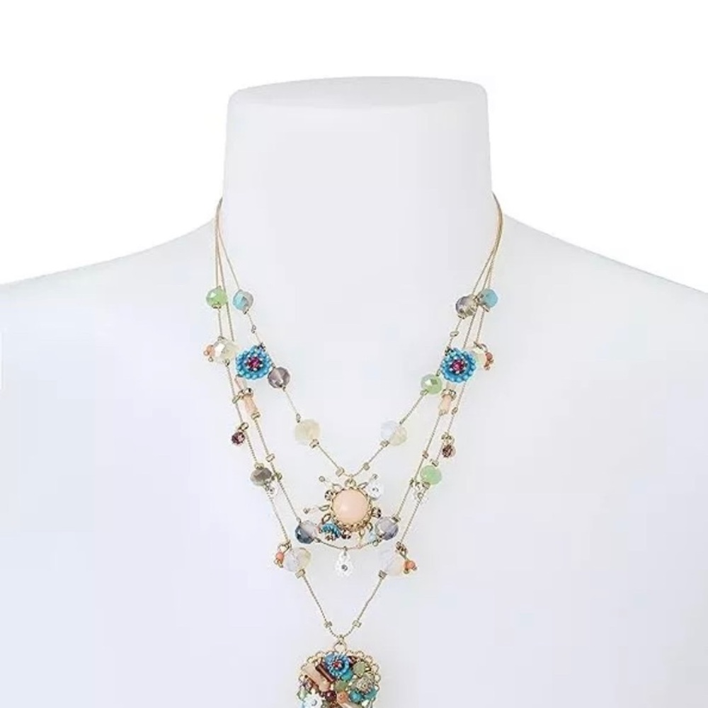 Betsey Johnson Woven Heart Layered Necklace